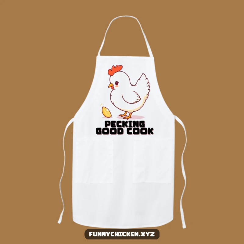 Funny Chicken Silhouette Apron, Playful Pecking Seed Kitchen Fun, Humorous Chef Gift
