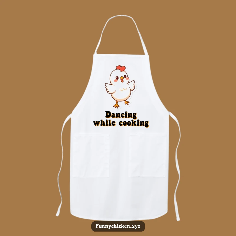Funny Dancing Chicken Apron, Stylized Bouncy Kitchen Fun, Humorous Gift for Cooks