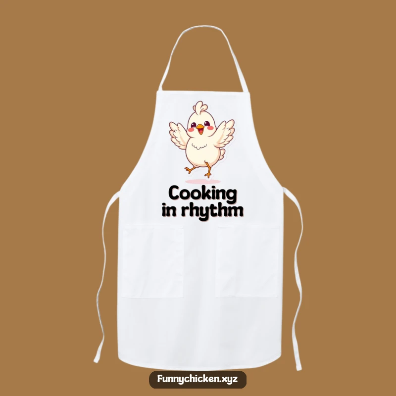 Funny Kawaii Chicken Dance Apron, Kitchen Fun & Cheerful Style