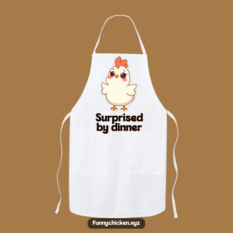 Funny Surprised Chicken Apron, Kitchen Humor, Shocked Expression Chef's Gift