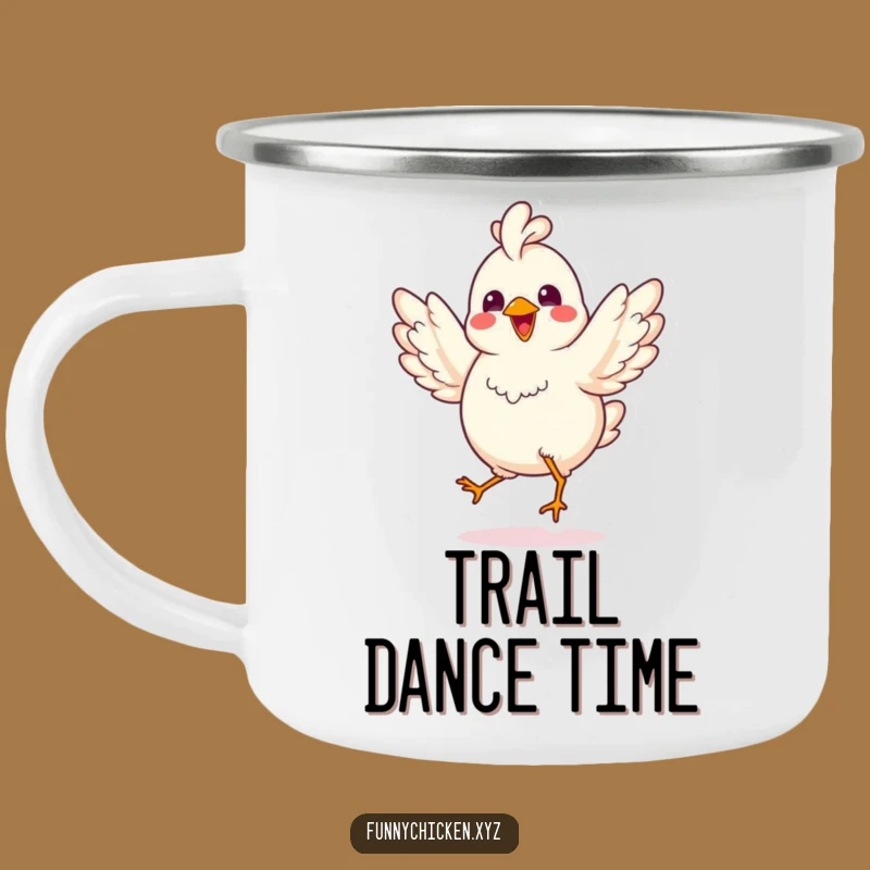 Funny Kawaii Chicken Dance Camping Mug, Joyful Adventures & Humor