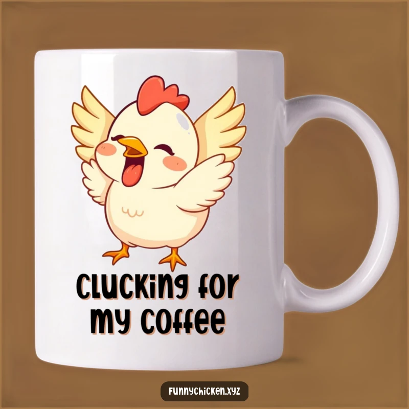 Funny Chicken Grin Mug: Excited Flapping Design, Your Perfect Funny Gift