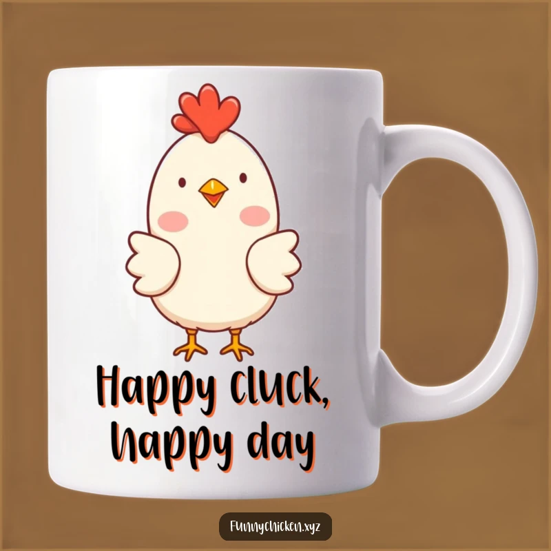 Funny Happy Chicken Mug, Rosy Cheeks Clucking Design, Perfect Cheerful Gift