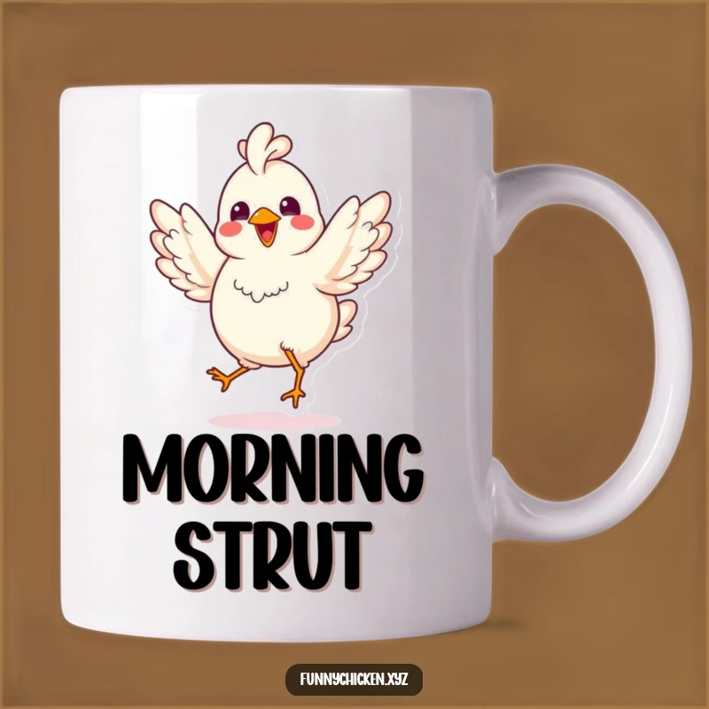Funny Kawaii Chicken Jigging Mug, Joyful Dance & Humorous Gift