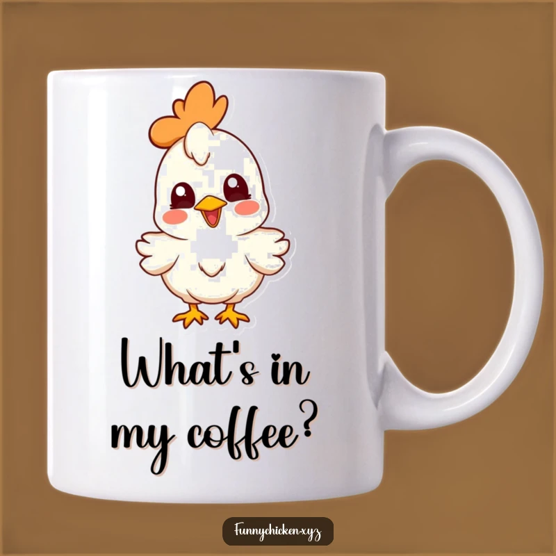 Funny Curious Chicken Mug, Joyful Head Cocked Design, Perfect Humorous Gift Idea