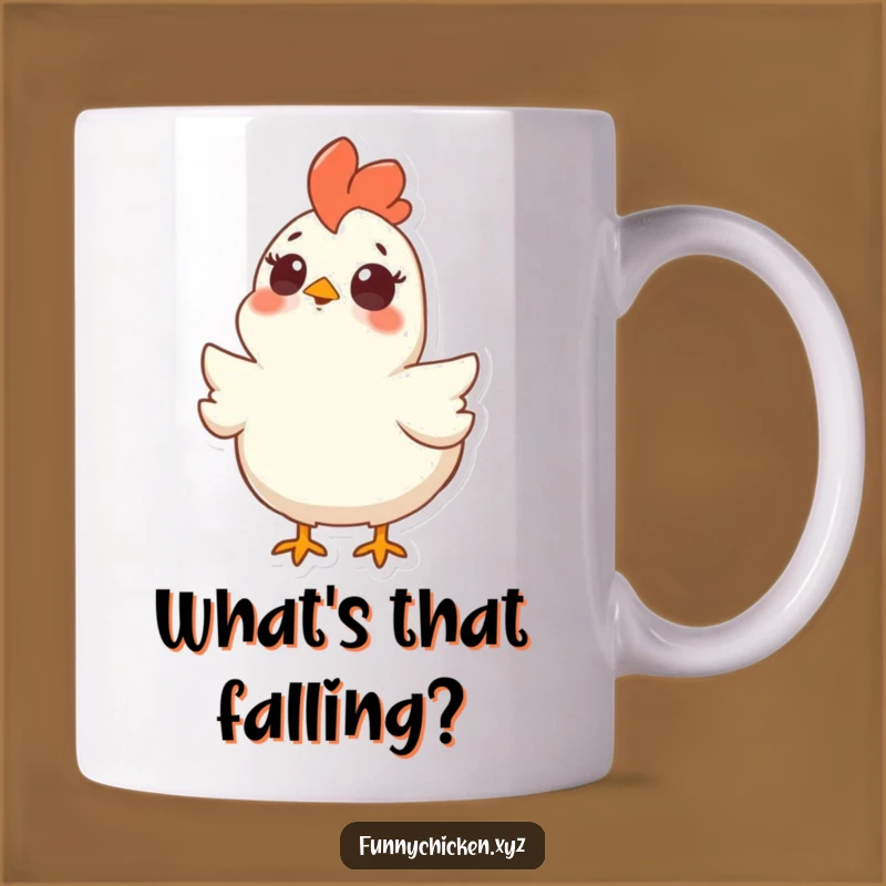 Funny Surprised Chicken Mug, Looking Up in Shock, Perfect Novelty Gift