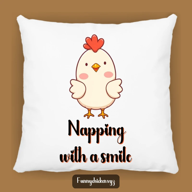 Cute Funny Chicken Pillow, Rosy Cheeks Clucking Accent, Cozy Humorous Decor