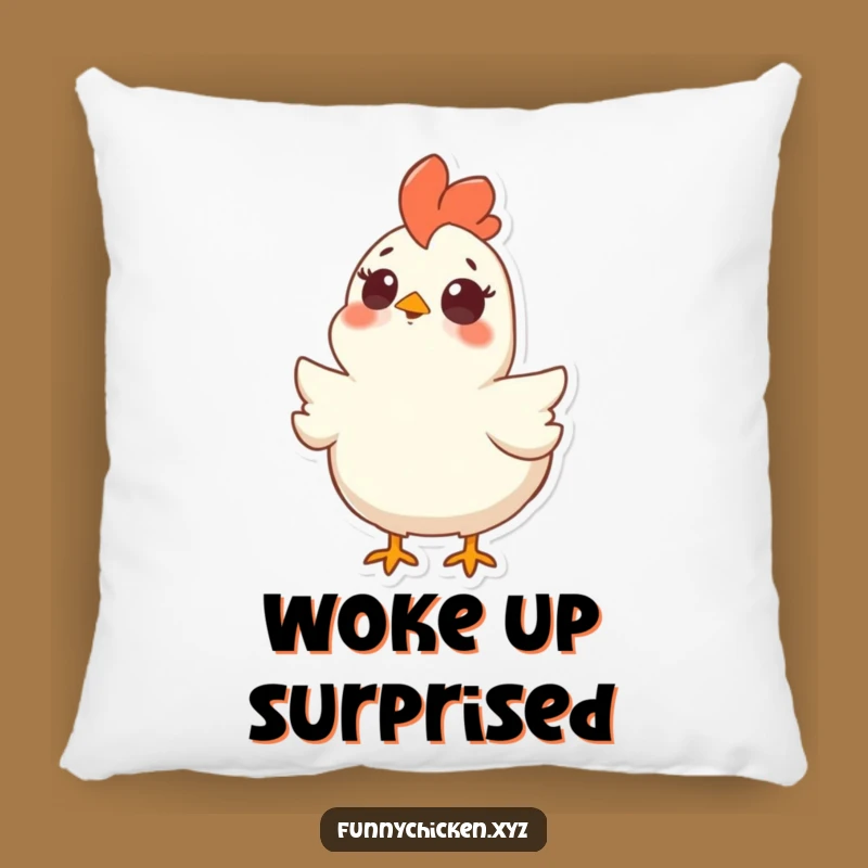 Funny Surprised Chicken Pillow, Soft Shocked Cushion, Cozy Comical Comfort Gift