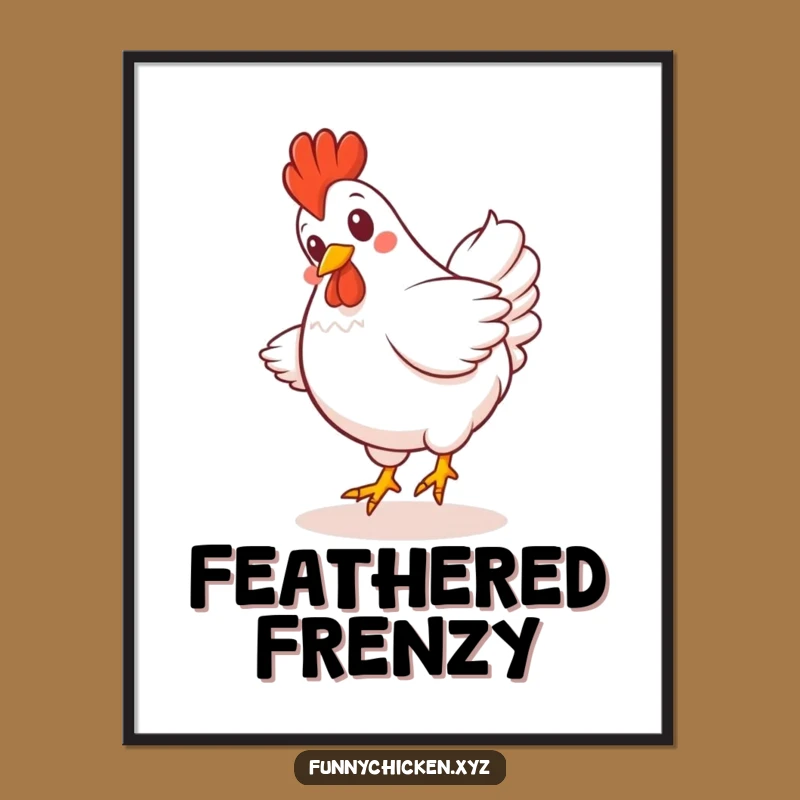 Funny Kawaii Chicken Digital Print - Instant Joyful Decor