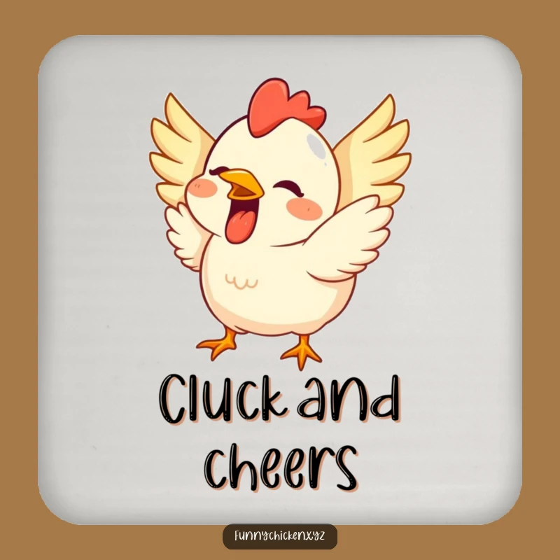 Funny Chicken Coasters: Excited Protection, Cheerful Funny Gift