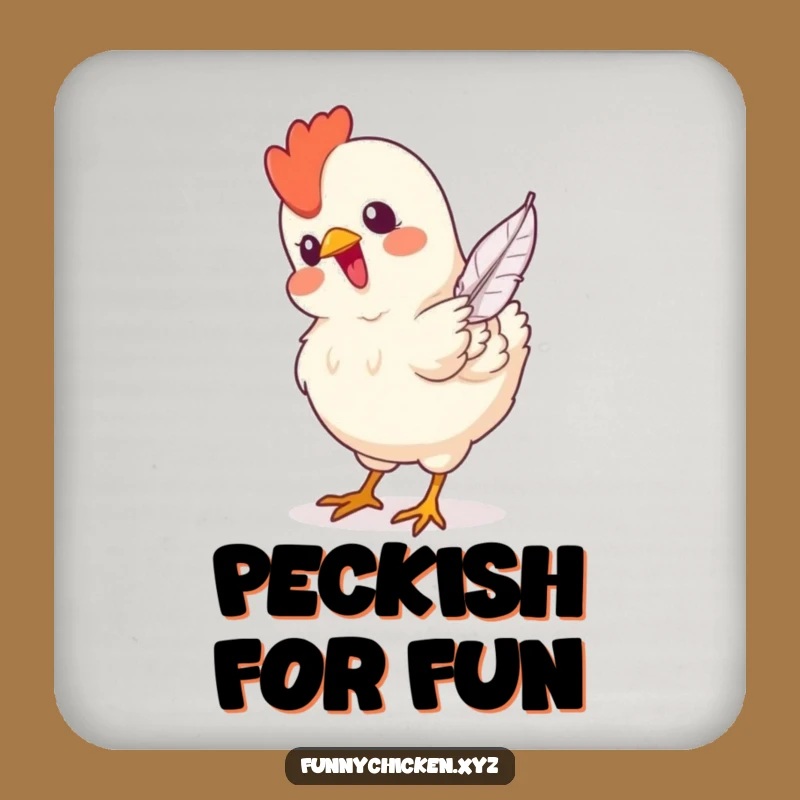 Funny Chicken Drink Coasters: Protect Surfaces with Feather Pecking Humor, Gift