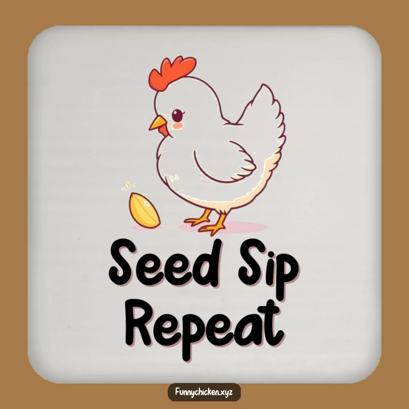Funny Chicken Silhouette Coaster Set, Playful Pecking Seed Protection, Humorous Table Decor