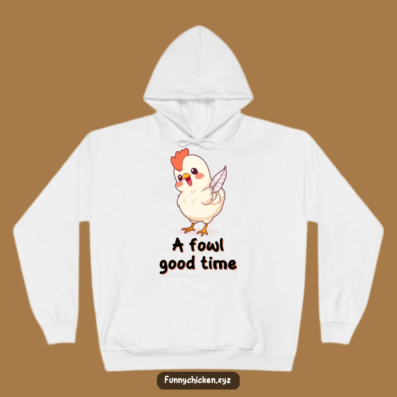 Cozy Funny Chicken Hoodie: Happy Pecking Feather Design, Warm Comical Gift