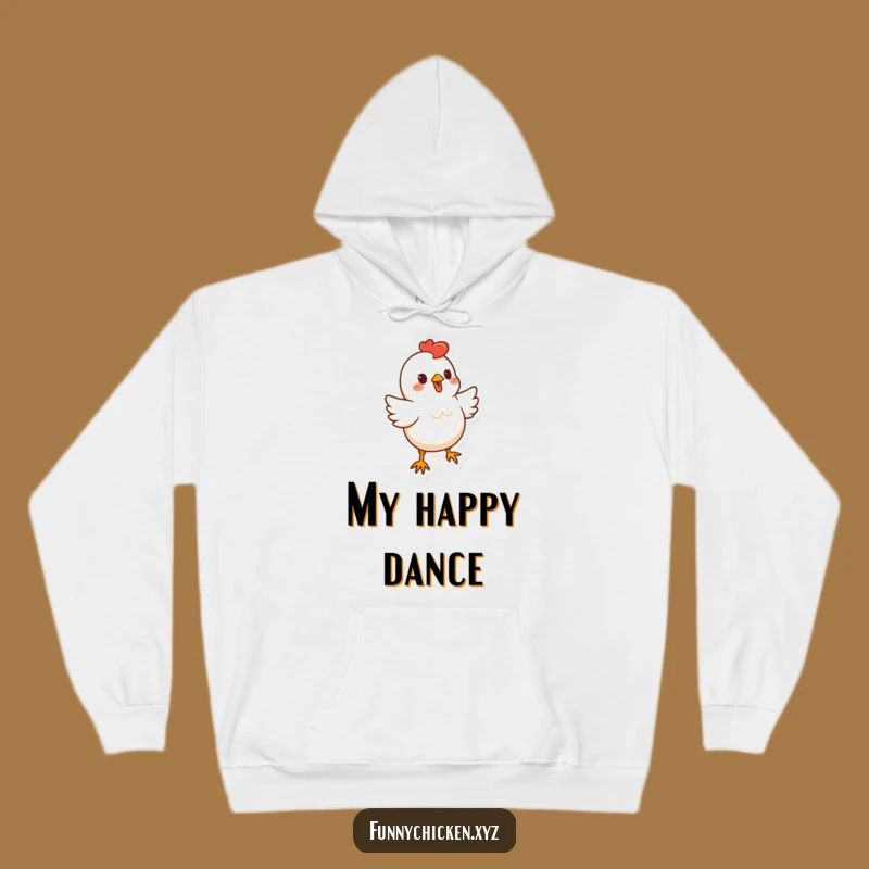 Cozy Funny Dancing Chicken Hoodie, Stylized Bouncy Design, Warm Humorous Gift