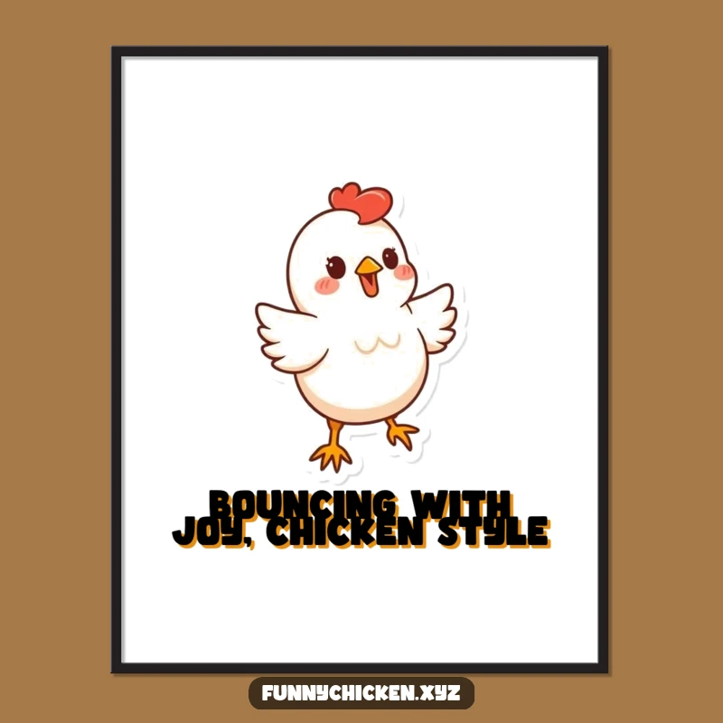 Free Printable Dancing Chicken Wall Art: Bouncy Style, Downloadable Decor