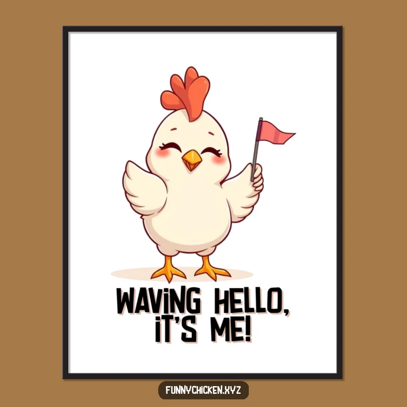 Free Printable Wall Art: Winking Chicken Flag, Humorous Downloadable Decor
