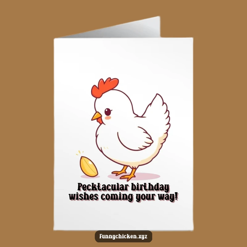 Free Printable Chicken Birthday Card: Funny Pecking Silhouette, Digital Download Gift