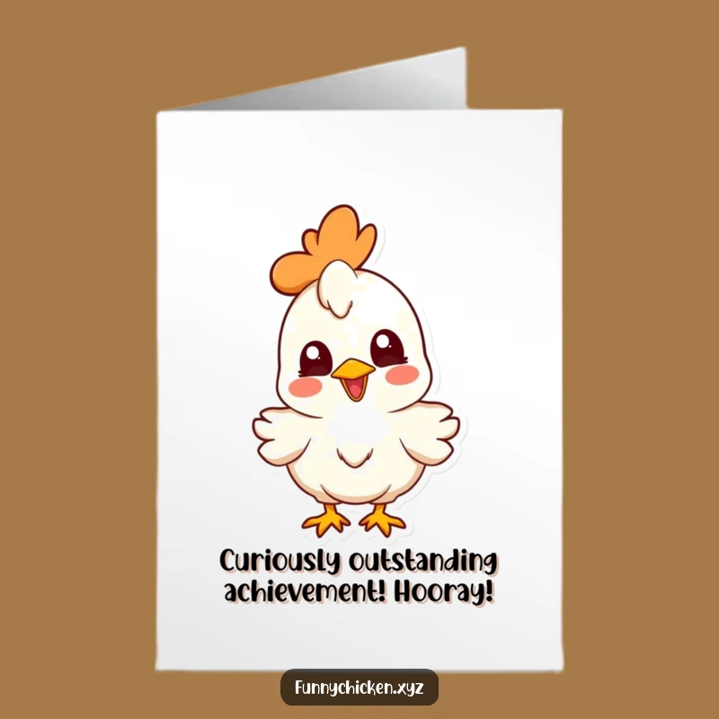 Free Printable Happy Chicken Congrats Card: Curious Look, Downloadable Gift