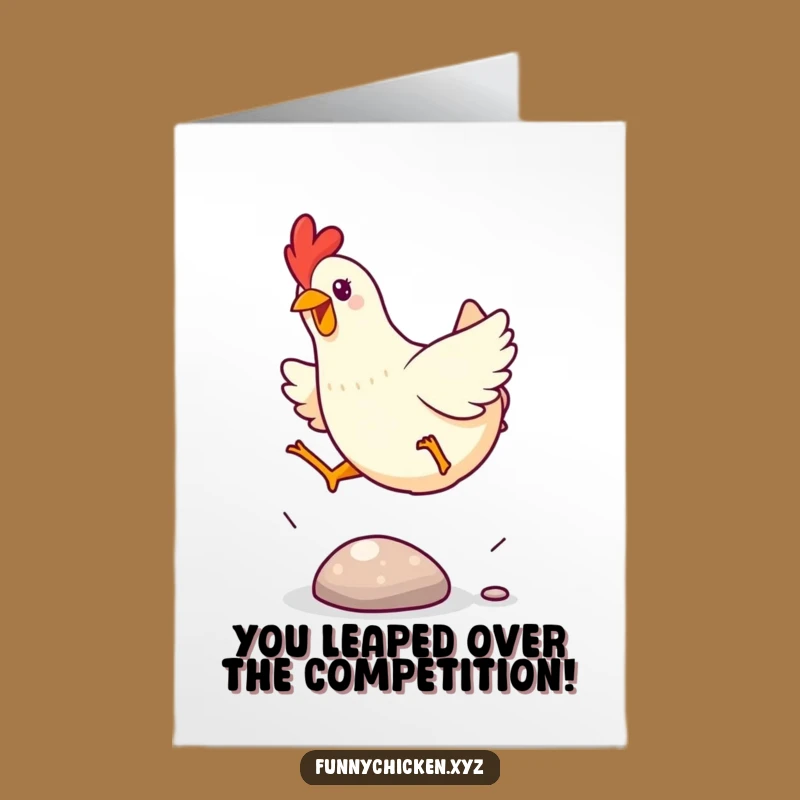 Free Printable Kawaii Chicken Congrats Card - Leap to Success Downloadable Gift