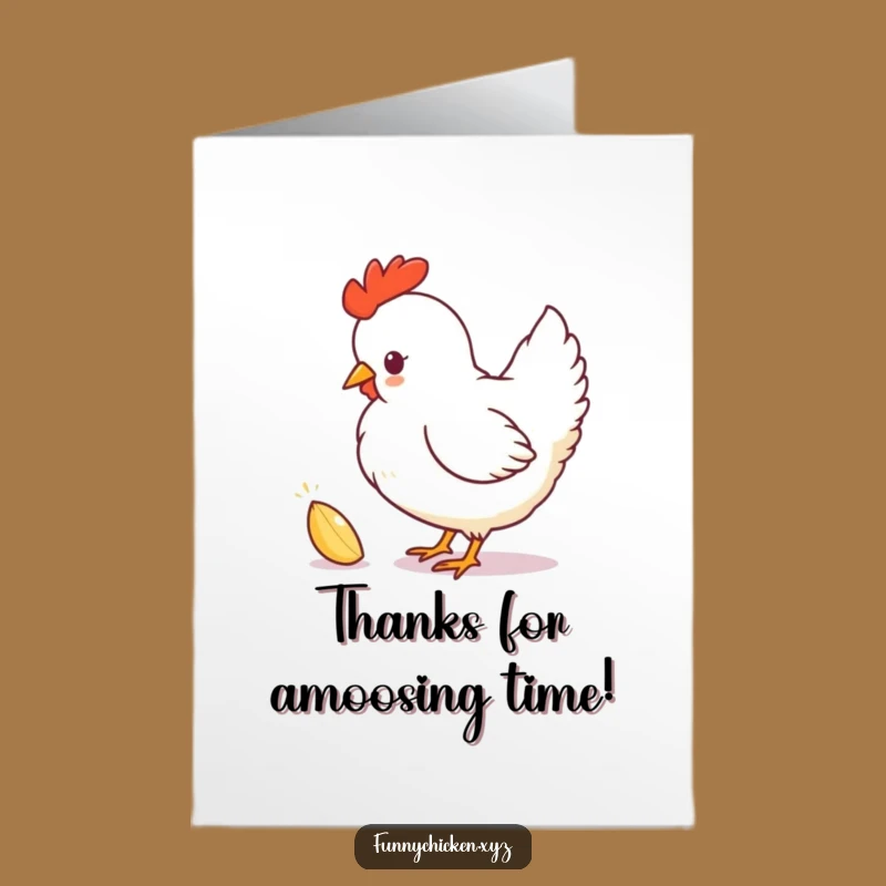 Free Printable Chicken Thank You Card: Funny Silhouette, Print at Home Gift