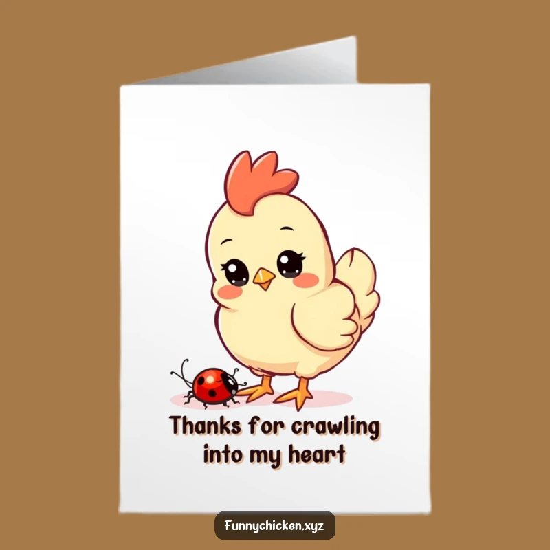 Free Printable Kawaii Chicken Thank You Card - Curious Ladybug Appreciation Downloadable Gift