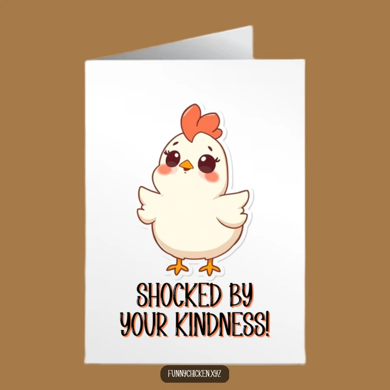 Free Printable Thank You Card: Wide-Eyed Chicken, Downloadable Funny Gratitude