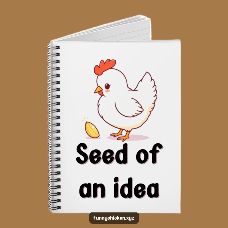 Funny Chicken Silhouette Notebook, Playful Pecking Seed Journal, Humorous Gift for Writers
