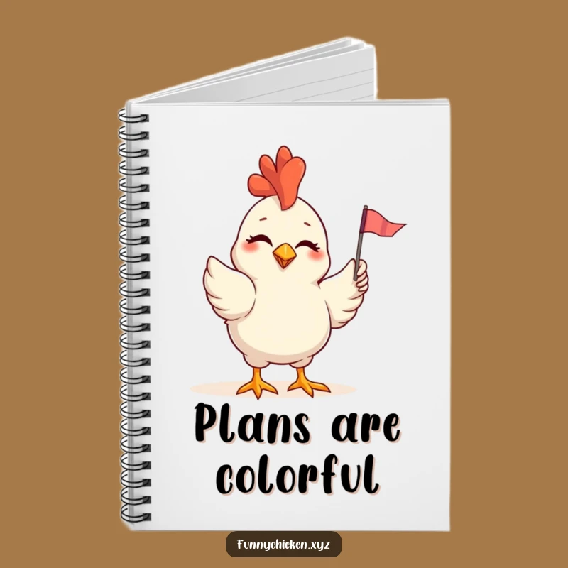 Funny Winking Chicken Flag Notebook, Jot Down Notes with Cheer, Hilarious Gift