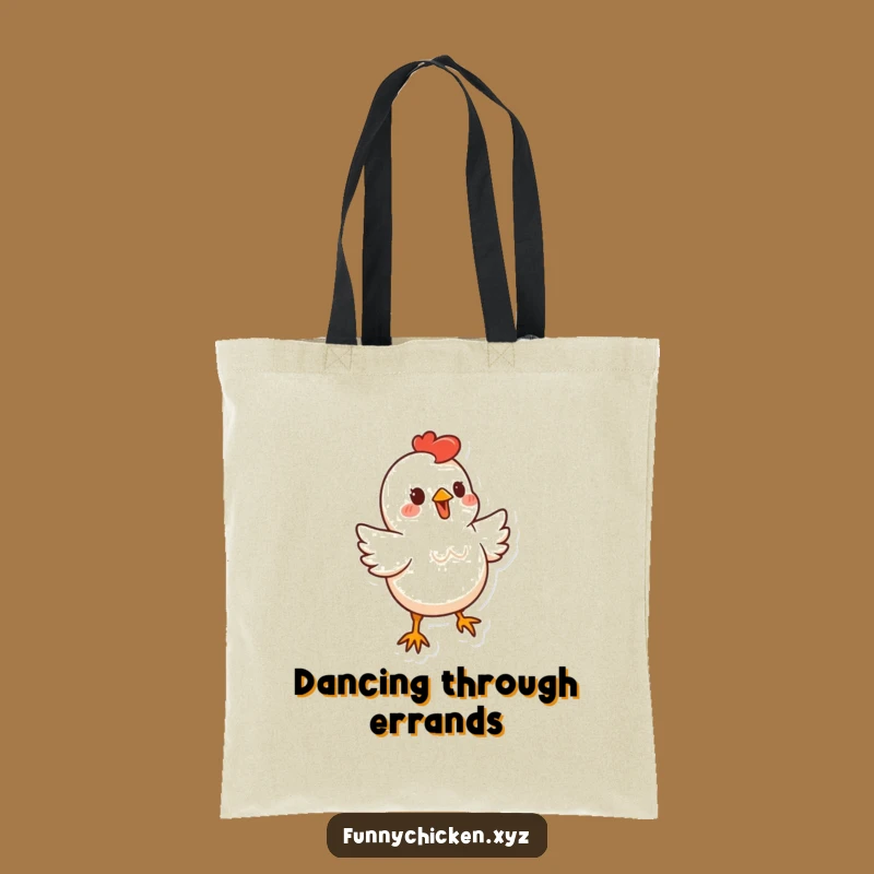 Funny Dancing Chicken Tote Bag, Stylized Bouncy Style, Practical Humorous Accessory